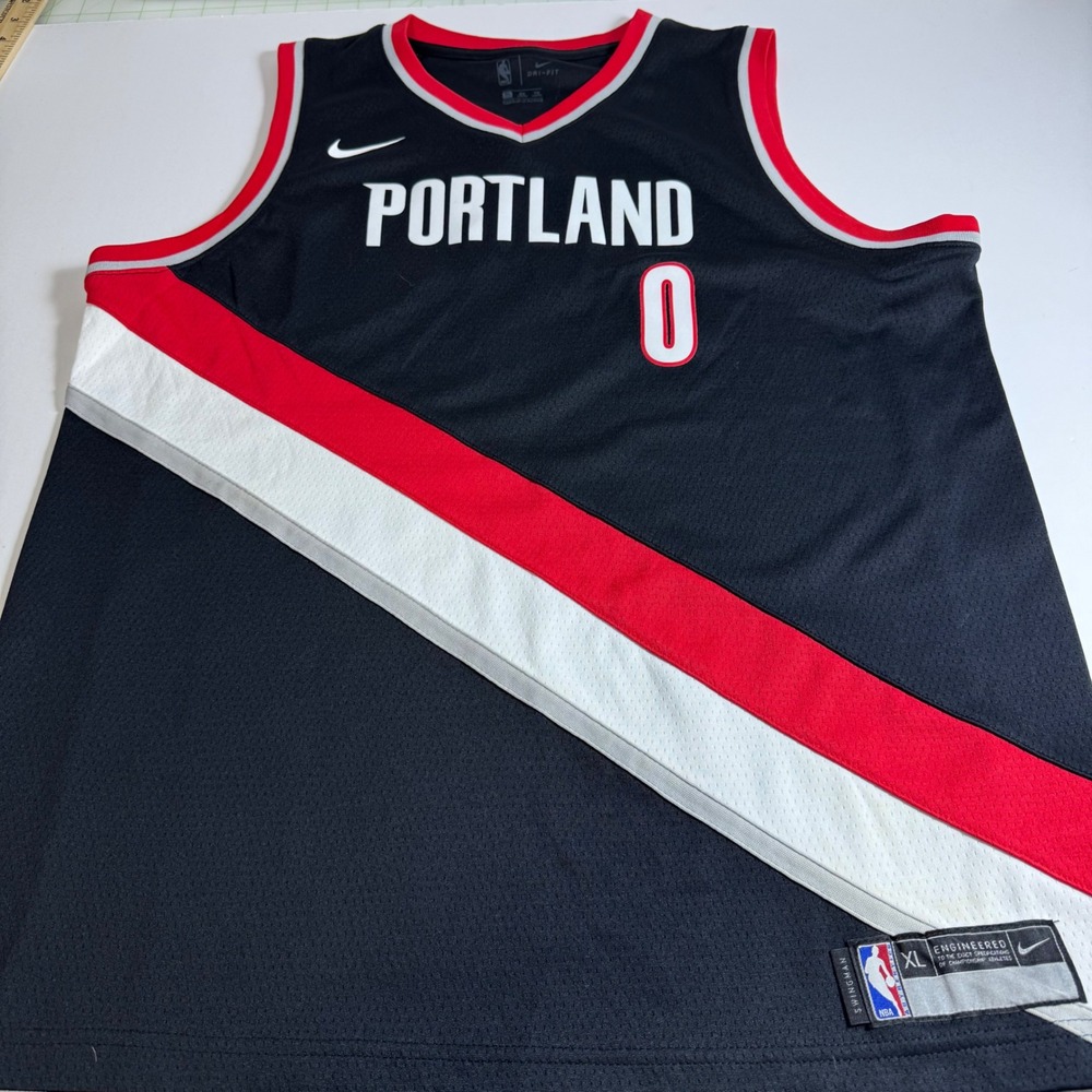 Nike Portland Trail Blazers Damian Lillard 0 NBA Swingman Jersey Mens XL